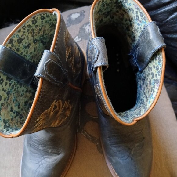 Authentic Laredo Women's Sapphyre Leather Western Booties Round Toe - Picture 7 of 13